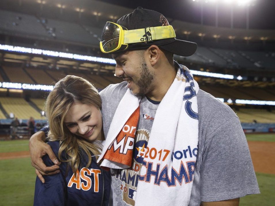 Astros' Carlos Correa Proposes On-Field After World Series Win