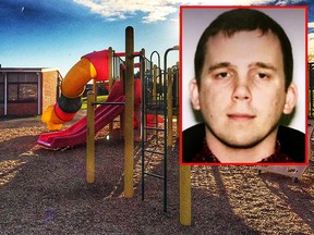 Brockport Ginther playground behind an image of Yockel.