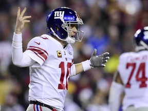 The New York Giants benched quarterback Eli Manning this week. (GETTY IMAGES)