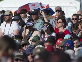 Spectators watch the ceremony marking the 100th anniversary of the Battle of Vimy Ridge near Arras, France, on April 9.