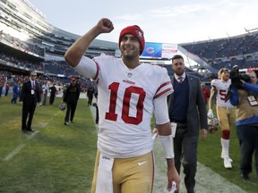 San Francisco 49ers quarterback Jimmy Garoppolo impressed in his first start of the season last week. (AP PHOTO)