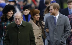 Meghan Markle and Prince Harry with other members of the royal family on Christmas. THE ASSOCIATED PRESS