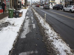 Bloor St. bike lanes are a bust in the cold.