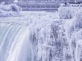How cold is it? Parts of the famed Niagara Falls are freezing.