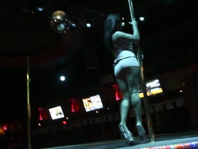 A stripper performs in Toronto.