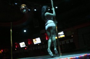 A stripper performs in Toronto.
