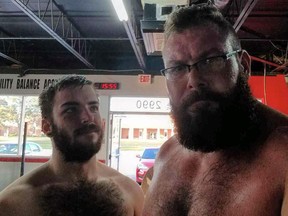 Wrestler Mike Parrow, right, and his fiance, Morgan Cole. (FACEBOOK)