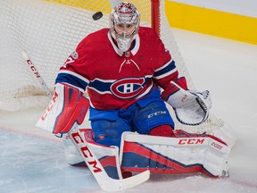 Montreal Canadiens goaltender Carey Price makes a save against the Buffalo Sabres on Nov. 25, 2017
