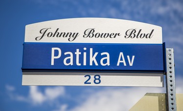 Former Toronto Maple Leaf goaltender and hockey legend Johnny Bower attended the ceremonial road-naming ceremony on Patika Avenue  - now aka. Johnny Bower Blvd. - in northwest Toronto, Ont. on Saturday May 24, 2014.  Ernest Doroszuk/Toronto Sun/QMI Agency