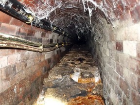 This is Monday, Sept. 25, 2017 file photo shows a fatberg covering an 1852-built sewer at Westminster in London.