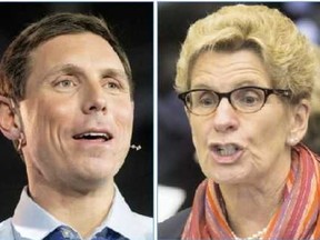 PC leader Patrick Brown and Premier Kathleen Wynne.