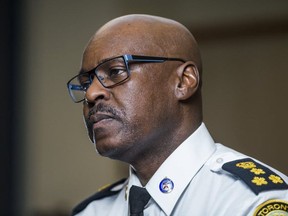 Toronto Police Chief Mark Saunders in his office at police headquarters in Toronto on Dec. 19, 2017.