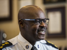 Annual one-on-one year-end interview with Toronto Police Chief Mark Saunders at his office at police headquarters in Toronto, Ont. on Tuesday December 19, 2017.
