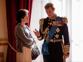 Claire Foy and Matt Smith in a scene from Season 2 of Netflix's The Crown.