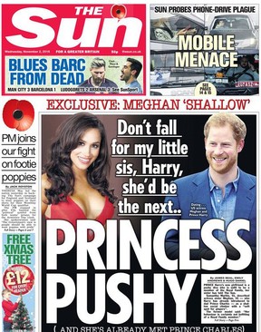 The honeymoon didn’t last long. Already the UK’s notorious tabloids are taking a run at the actress. THE SUN