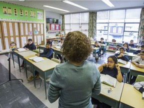 Inside a Grade 4 classroom at St. Sebastian Elementary School in Toronto, Ont. on Thursday December 7, 2017. St. Sebastian is among the top schools in this year's Fraser Institute Elementary School report card with score of 10/10. Ernest Doroszuk/Toronto Sun/Postmedia Network