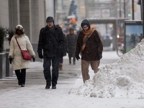 Toronto is struck with a dump of snow on Friday, Dec. 22, 2017. Commuters on Yonge St., south of Dundas St. battle Mother Nature.