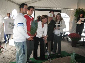 Barry and Honey Sherman, with their children, at a groundbreaking ceremony yesterday of Jewish centre that will bear their name, Sherman Campus.