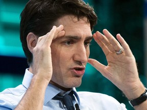 Prime Minister Justin Trudeau participates in Fortune Global Forum Armchair Discussion "Global Leadership: The View from Canada", in Guangzhou, China on Thursday, Dec. 7, 2017. (Sean Kilpatrick/The Canadian Press)