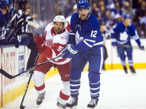 Toronto Maple Leafs forward Patrick Marleau against the Detroit Red Wings on Oct. 18, 2017