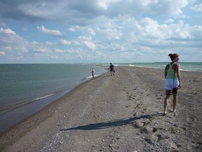 The narrow peninsula at Fish Point on Pelee Island, Ont., extends for over a kilometre into Lake Erie, pictured on Aug. 21, 2009. The free admission to national parks and heritage sites that came as part of Canada's 150th birthday bash will come to an end on December 31. THE CANADIAN PRESS/ Mike Fuhrmann