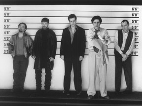 The Usual Suspects, starring Kevin Pollak, Stephen Baldwin, Benicio Del Toro, Gabriel Byrne and Kevin Spacey.  HANDOUT PHOTO.  (Postmedia files)