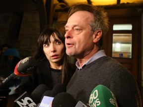 Marc Emery, the self-described "Prince of Pot," and his wife Jodie emerge from Old City Hall court, where they appeared on charges of drug trafficking, conspiracy and possession, on March 11, 2017. Jack Boland/Toronto Sun