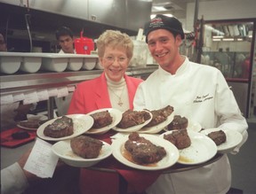 Ruthâs Chris Steakhouse owner Ruth Fertel is seen in this file photo during a visit to her Toronto location in 2000 where she sampled the culinary skills of chef Jess Ostlund.