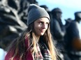 Lindsay Shepherd speaks during a rally in support of freedom of expression at Wilfrid Laurier University in Waterloo on Friday November 24, 2017.