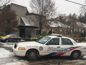 Police outside the home of Barry and Honey Sherman on Old Colony Rd. in North York on Friday, Dec. 15, 2017.