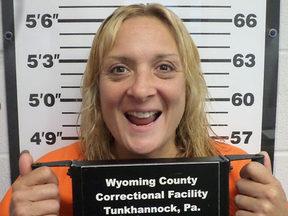 This undated photo provided by the Wyoming County Correctional Facility in Tunkhannock, Pa., shows Kimberly Brinton of Meshoppen, Pa. (Wyoming County Correctional Facility via AP)