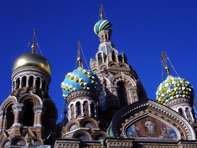 St. Petersburg's Church on Spilled Blood, with its fairy-tale onion domes, commemorates the spot where anarchists assassinated Russian Csar Alexander II.