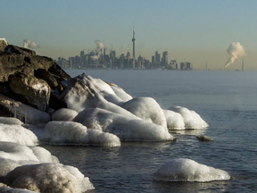 Frozen Lake Ontario shore at Prince of Wales Park in the Etobicoke area of Toronto, Ont. on Thursday December 28, 2017.