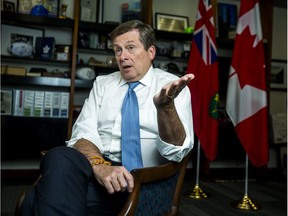 Embargoed until December 23, 2017. Toronto Mayor John Tory during a year-end interview at his office at City Hall in Toronto, Ont. on Wednesday December 20, 2017. Ernest Doroszuk/Toronto Sun/Postmedia Network
