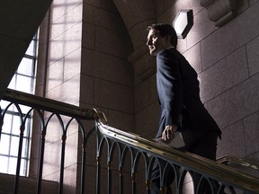 Prime Minister Justin Trudeau leaves a news conference on Parliament Hill in Ottawa on Wednesday December 20, 2017.