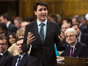 Prime Minister Justin Trudeau responds to a question during question period in the House of Commons on Parliament Hill in Ottawa on Tuesday Dec. 12, 2017.