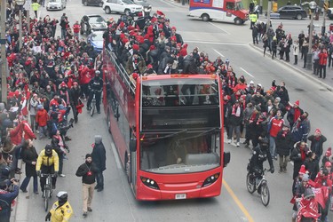 2017 MLS Championship parade on the downtown streets of Toronto. The Toronto FC team is greeted by thousands at Nathan Phillip's Square on Monday December 11, 2017. Veronica Henri/Toronto Sun/Postmedia Network