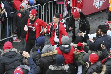 2017 MLS Championship parade on the downtown streets of Toronto. The Toronto FC team is greeted by thousands at Nathan Phillip's Square on Monday December 11, 2017. Veronica Henri/Toronto Sun/Postmedia Network