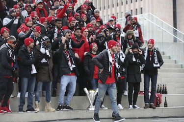 2017 MLS Championship parade on the downtown streets of Toronto. The Toronto FC team is greeted by thousands at Nathan Phillip's Square on Monday December 11, 2017. Veronica Henri/Toronto Sun/Postmedia Network