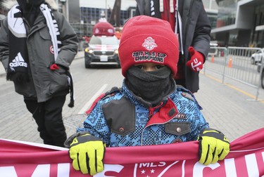 2017 MLS Championship parade on the downtown streets of Toronto. The Toronto FC team is greeted by thousands at Nathan Phillip's Square on Monday December 11, 2017. Veronica Henri/Toronto Sun/Postmedia Network