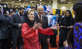Ontario Premier Kathleen Wynne tours the grand bazaar at the Reviving the Islamic Spirit convention at the Metro Toronto Convention Centre in Toronto on December 22, 2017. (Ernest Doroszuk/Toronto Sun)