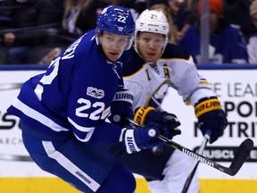 Nikita Zaitsev of the  Maple Leafs will be out for a couple of weeks with a lower body inbjury.  Dave Abel/Toronto Sun/Postmedia Network0