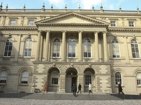 Peel Regional fraud police arrested a lawyer, Mariano Mazzucco,  for defrauding clients of millions of dollars over a 19 year period. The Law Society of Upper Canada has suspended/disbarred Mazzucco and police have criminal charges laid against him. (Pictured) Exterior of Osgoode Hall entranceway. .