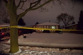 Toronto Police at the scene of a death at a home on Farley Crescent on Wednesday, Jan. 3, 2018. Victor Biro photo