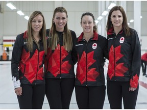 The Canadian Olympic women's curling team includes, left to right, skip Rachel Homan, third Emma Miskew, second Joanne Courtney and lead Lisa Weagle. Errol McGihon/Postmedia