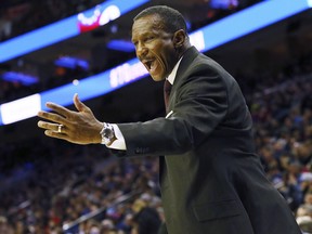 Toronto Raptors head coach Dwane Casey gestures to a player during a game last week. (AP PHOTO)