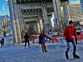 The opening of the Bentway Skate trail along Ft York in Toronto on Friday January 5, 2018.