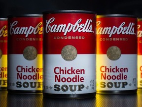 In this Wednesday, Jan. 8, 2014, file photo, cans of Campbell's soup are photographed in Washington.THE CANADIAN PRESS/AP/J. David Ake