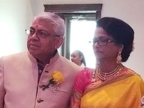 Prem and Jan Singh at their daughter's wedding. (Supplied)