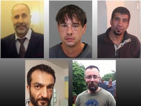 Alleged Bruce McArthur victims, clockwise from left, Majeed Kayhan, 58; Dean Lisowick, 47; Soroush Marmudi, 50; Selim Esen, 44 and Andrew Kinsman, 49.